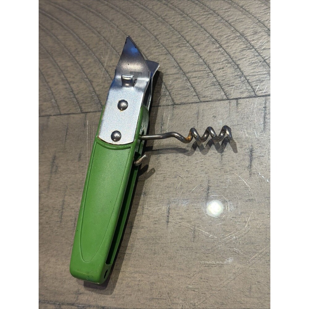 Ekco Vintage Can Opener Corkscrew 60s/70s Retro Green